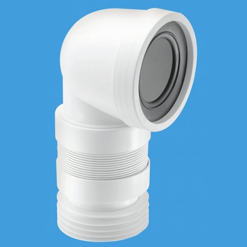WC 4"/110mm 90 Degree Toilet Pan Extendible Connector. additional image