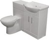 Click for Roma Furniture Complete Vanity Suite In White, Right Handed. 1125x830x300mm.
